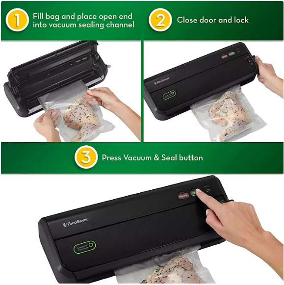 FoodSaver FM2000 Vacuum Sealer Machine with HandHeld Vacuum Sealer, Bags & Rolls, Bonus Pack, Black