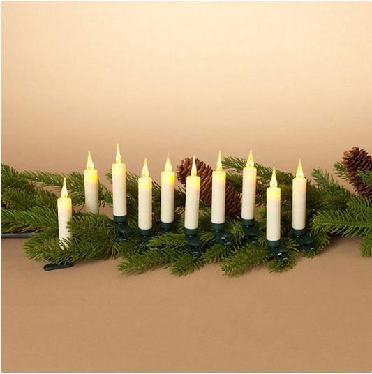 Remote Control Clip-On 4.13"H LED Candles - Set of 10