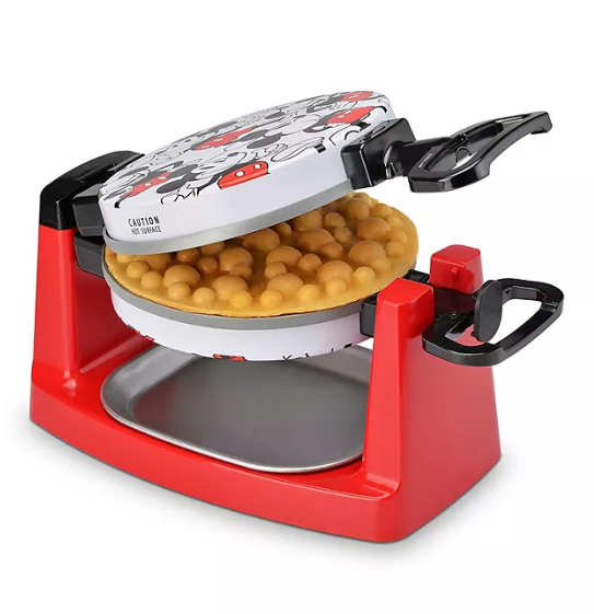 Mickey Mouse Rotating Bubble Waffle Maker, Single Flip Waffle Iron