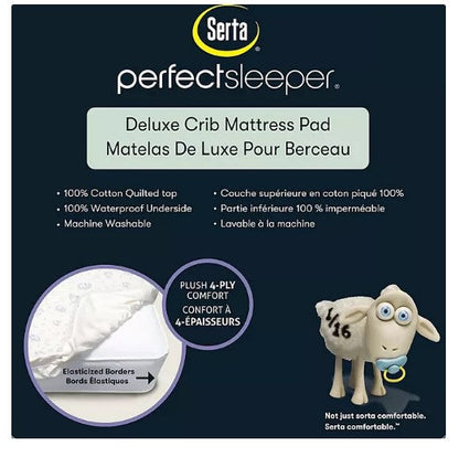 Serta PerfectSleeper Deluxe Crib Mattress Pad, White