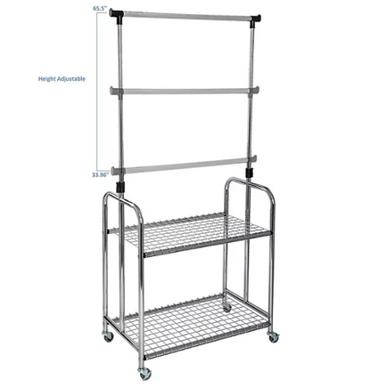 Seville Classics Home Adjustable 2-Shelf Steel Garment Rack, 31" W x 18" D