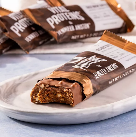 Vital Proteins & Jennifer Aniston Protein and Collagen Bars Variety Pack, Cold Brew Coffee and Peanut Butter Fudge (12 ct.)