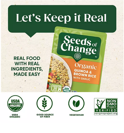 Seeds of Change Certified Organic Quinoa and Brown Rice with Garlic (8.5 oz., 6 pk.)