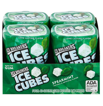 Ice Breakers Ice Cubes Sugar Free Gum, Spearmint (40 ct., 4 pks.)