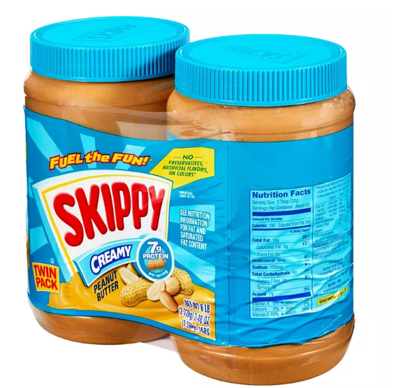 Skippy Creamy Peanut Butter Spread (48 oz., 2 pk)