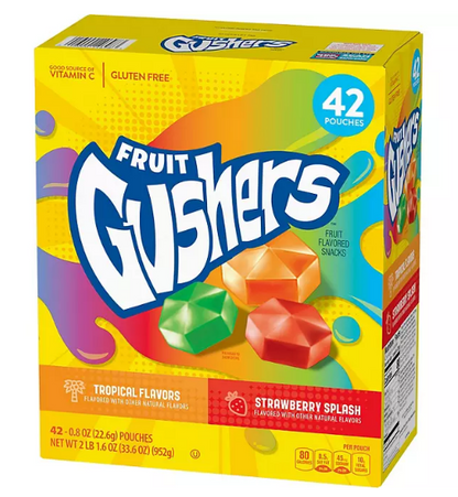 Gushers Strawberry Splash and Tropical Flavors (0.8 oz., 42 ct.)