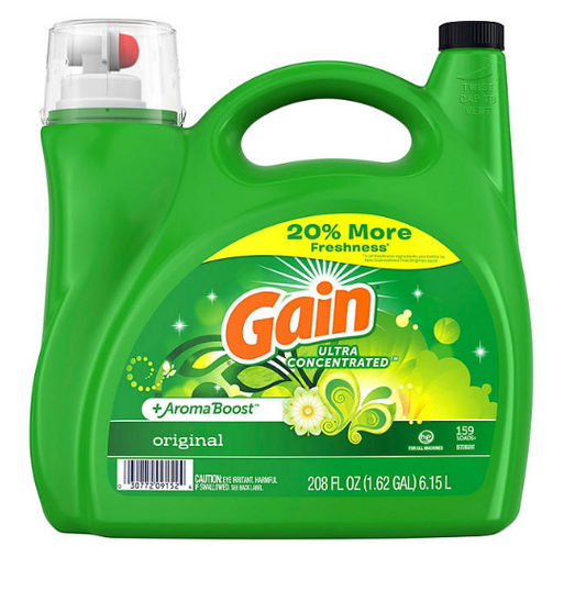 Gain Ultra Concentrated + Aroma Boost Laundry Detergent, Original Scent (208 fl. oz., 159 loads)