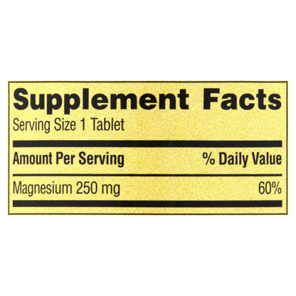 Spring Valley Magnesium Tablets, 250 mg, 250 Ct