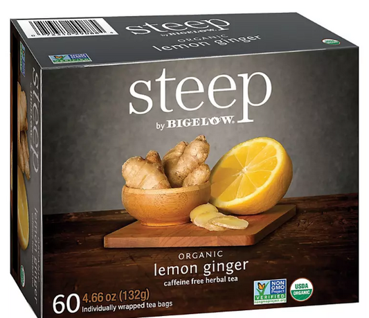 steep by Bigelow Lemon Ginger Herbal Tea ( 60 ct.)