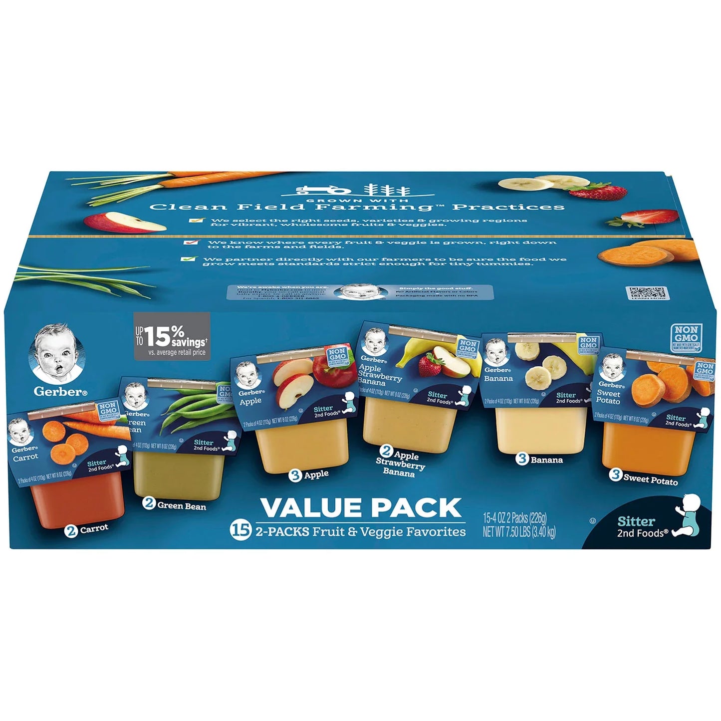 Gerber 2nd Foods Fruit & Veggie Value Pack (4 oz., 30 ct.)