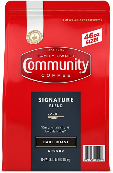 Community Coffee Ground Dark Roast, Signature Blend (46 oz.)