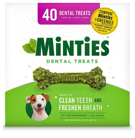 Minties Dental Dog Bone Treats, Maximum Mint (32 oz.)