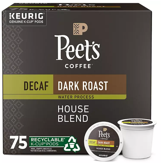 Peet's Decaf House Blend 75 ct K-cups