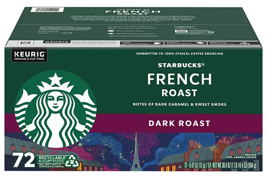 Starbucks French Roast Coffee K-Cups (72 ct.)