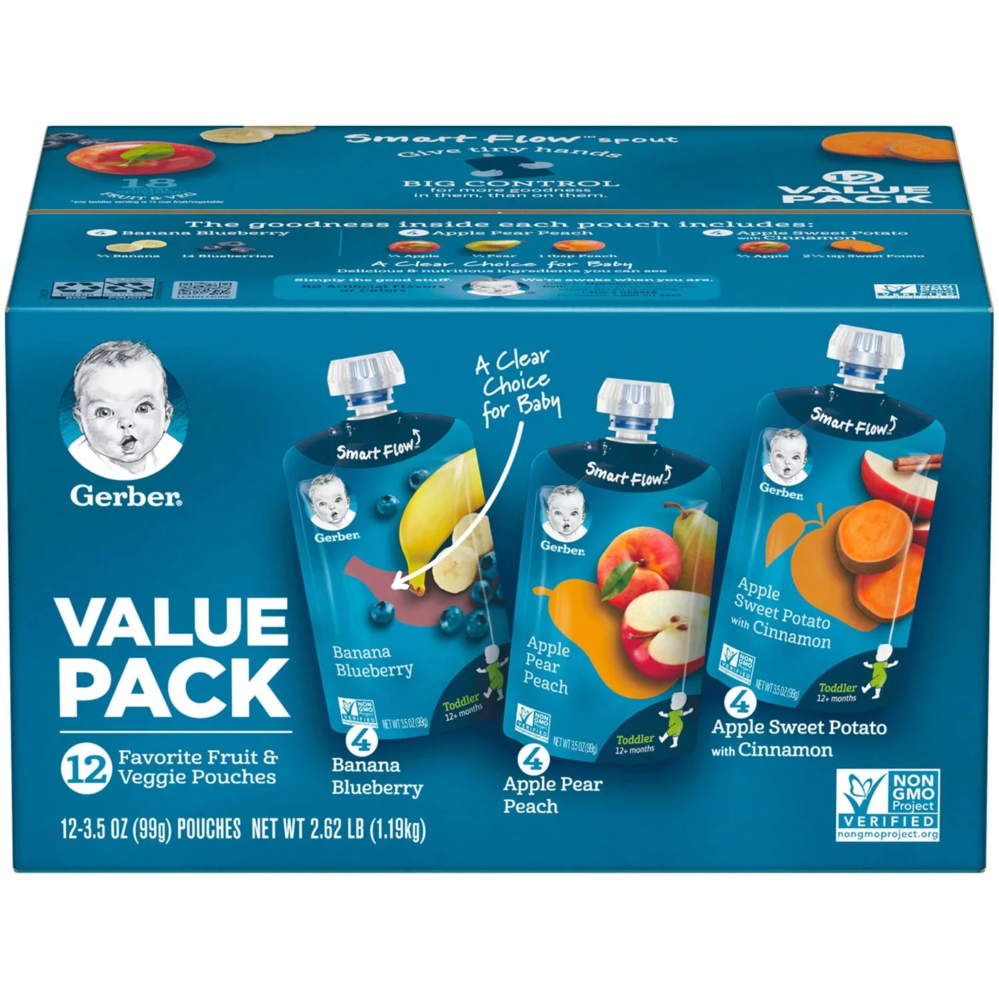 Gerber Toddler Pouch Variety Pack (3.5 oz., 12 ct.)