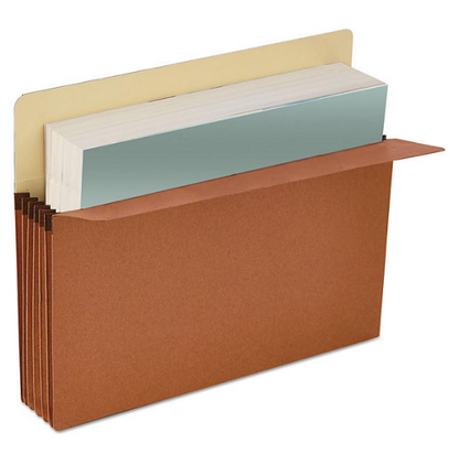 Universal 3 1/2" Expansion File Pockets, Straight Tab, Redrope/Manila, 25/Box (Various Types)