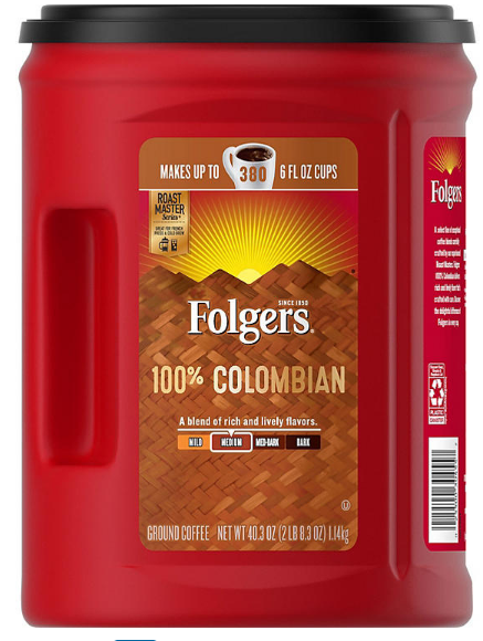 Folgers 100% Medium Roast Ground Colombian Coffee (40.3 oz.)