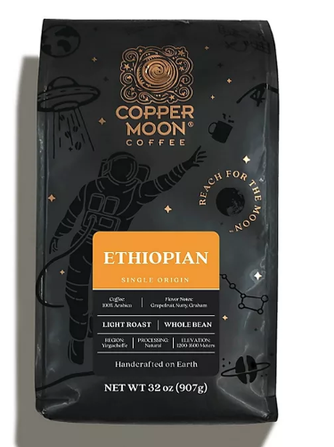 Copper Moon Single Origin Whole Bean Coffee, Ethiopian Blend (32 oz.)