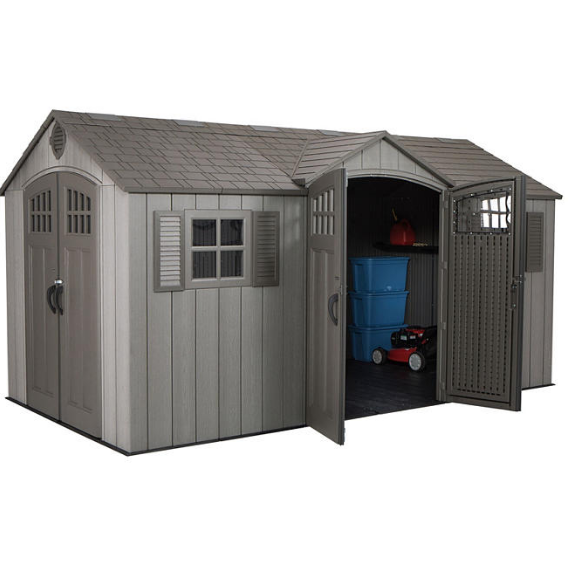 Lifetime 15' x 8' Rough Cut Outdoor Storage Shed (Dual Entry)