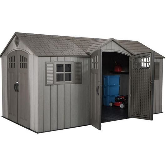 Lifetime 15' x 8' Rough Cut Outdoor Storage Shed (Dual Entry)