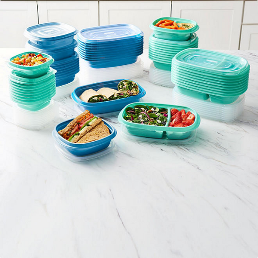 Rubbermaid 100-Piece TakeAlongs Meal Prep Food Storage Containers Set (Assorted Colors)