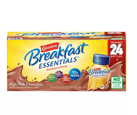 Carnation Breakfast Essentials Ready To Drink, Rich Milk Chocolate (8 oz., 24 pk.)