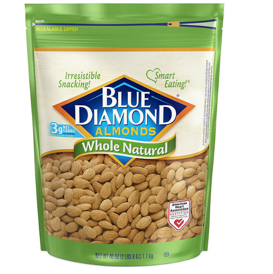 Blue Diamond Whole Natural Almonds (40oz)