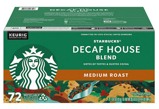 Starbucks Decaf Medium Roast K-Cups, House Blend (72 ct.)