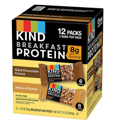 KIND Breakfast Protein Dark Chocolate Cocoa and Almond Butter (12 pk.)