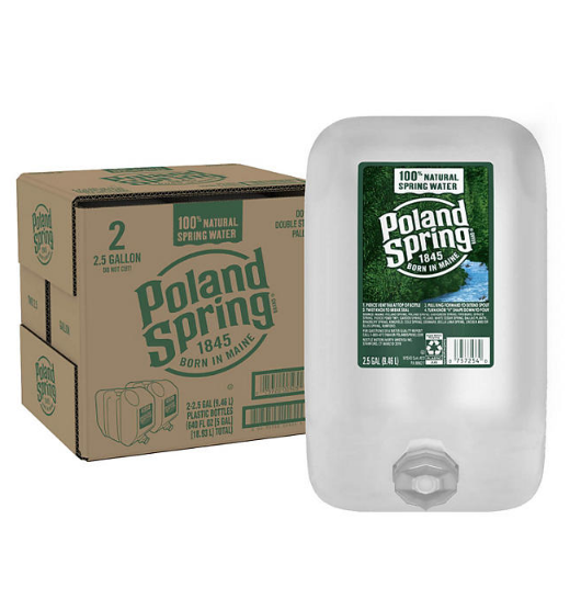 Poland Spring 100% Natural Spring Water (2.5 gal., 2 pk.)