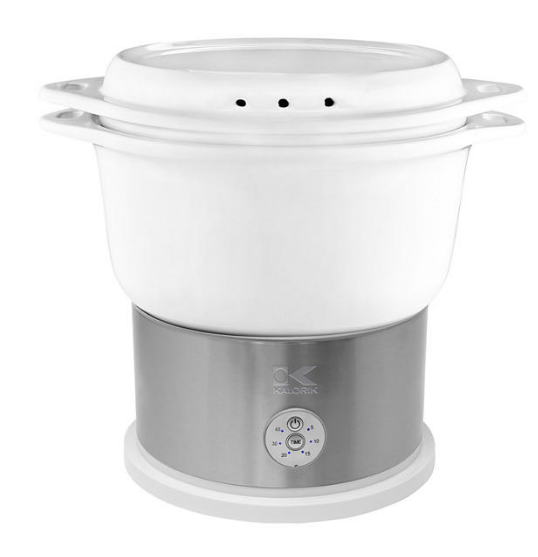 Kalorik 4.8 Quart Ceramic Steamer with Steaming Rack, White