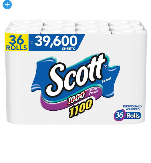 Scott 1100 1-Ply Toilet Paper (1100 sheets/roll, 36 rolls)