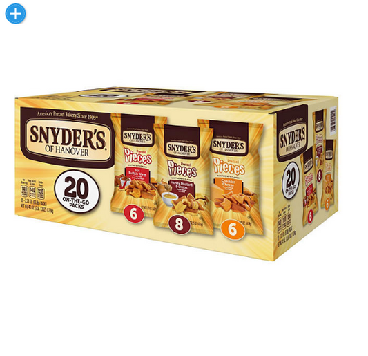 Snyder's of Hanover Pretzel Pieces Variety Pack (2.25 oz., 20 pk.)