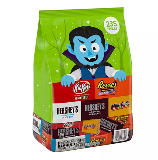 Hershey Assorted Chocolate and Creme Flavors Miniatures, Halloween Candy Bulk Variety Bag (80.33 oz., 235 pcs)