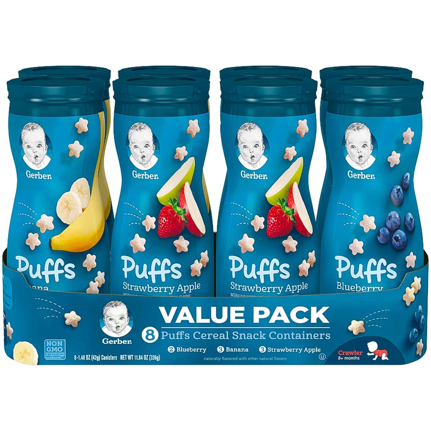 Gerber Graduates Puffs Cereal Snack Variety Pack (1.48 oz., 8 ct.)