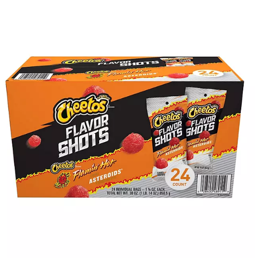 Cheetos Flavor Shots Flamin’ Hot Asteroids Flavored Corn Puffs (24 pk.)