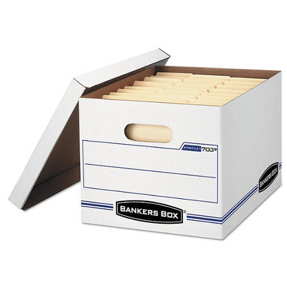 Bankers Box Stor/File Storage Box with Lift-Off Lid, White, Letter/Legal (6-Pack)