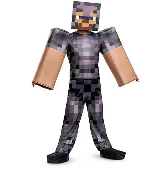 Disguise Boys' Minecraft Steve In Netherite Armor Deluxe Costume (Assorted Sizes)