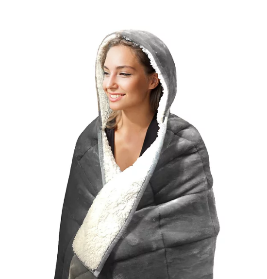 Pur Serenity 10-lb. Hooded Weighted Throw (Grey or Navy)