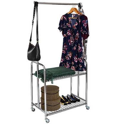 Seville Classics Home Adjustable 2-Shelf Steel Garment Rack, 31" W x 18" D