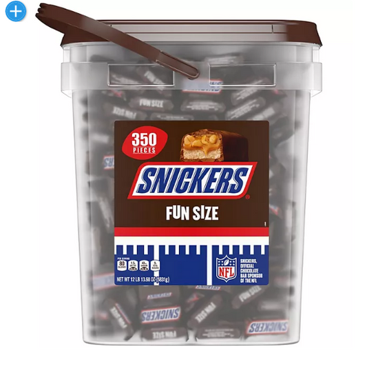 Snickers Fun Size Halloween Chocolate Candy Bars Bucket (350 pc.)