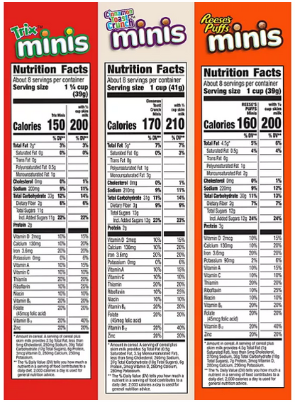 Mini Cereals Variety Pack, Cinnamon Toast Crunch, Trix, Reese's (3 pk.)