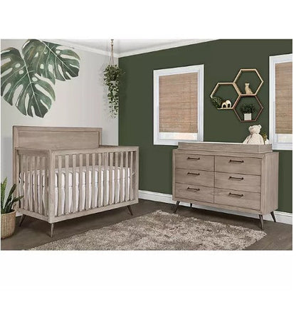 Evolur Stilnovo Mid-Century 4-in-1 Convertible Crib (Choose Your Color)