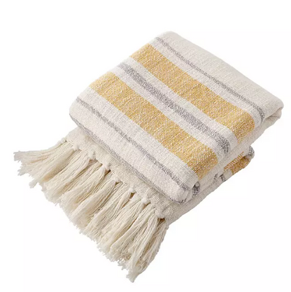 Member's Mark Woven Cotton Throw with Tassels, 60" x 70" (Assorted Colors)