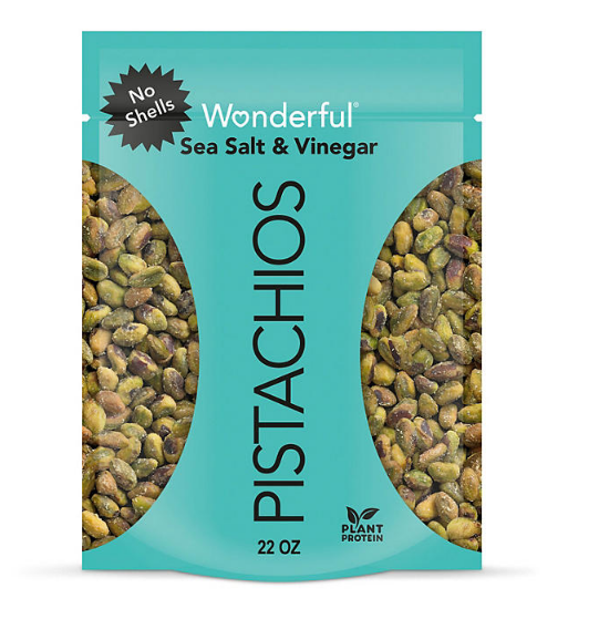 Wonderful Pistachios, No Shells, Sea Salt & Vinegar Flavored Nuts (22 oz.)