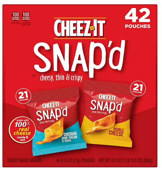 Cheez-It Snap'd, Variety Pack (0.75 oz., 42 pk.)