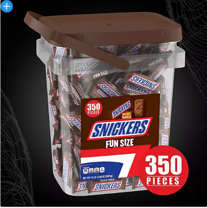 Snickers Fun Size Halloween Chocolate Candy Bars Bucket (350 pc.)