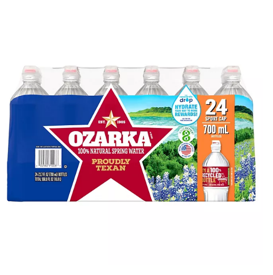 Ozarka Sportcap 100% Natural Spring Water (23.7 fl. oz., 24 pk.)