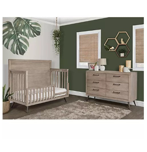 Evolur Stilnovo Mid-Century 4-in-1 Convertible Crib (Choose Your Color)