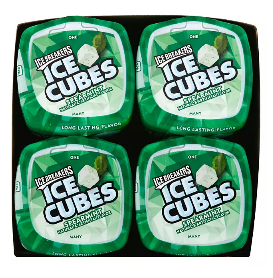 Ice Breakers Ice Cubes Sugar Free Gum, Spearmint (40 ct., 4 pks.)